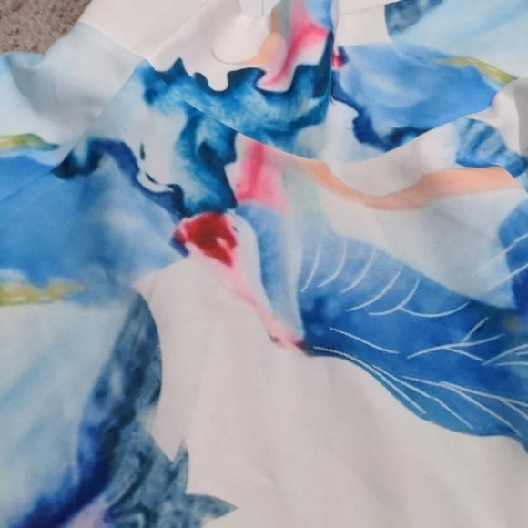 Blue Abstract print skater skirt Size Small - Picture 6 of 6